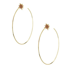 Star Studded Hoop Earrings, 2-1/2-Inch