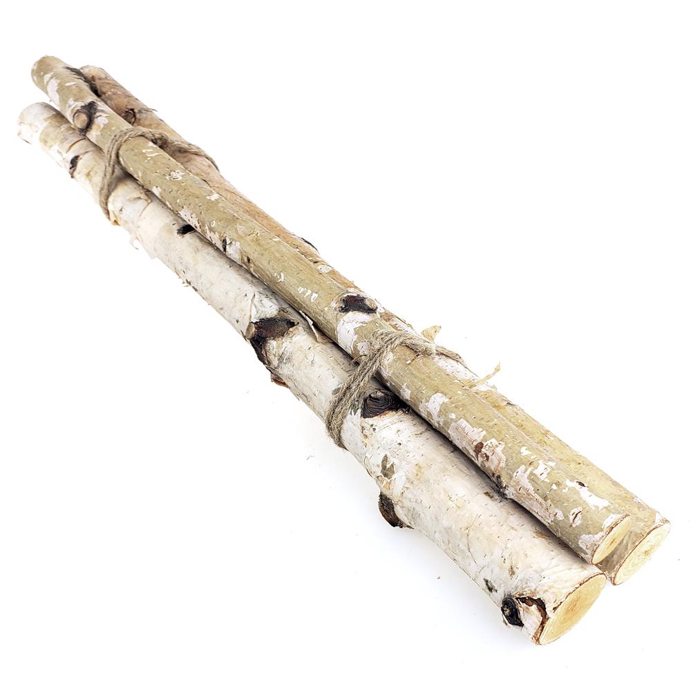 Birch Wood Sticks Bundle, 24-Inch, 3-Piece