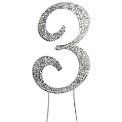 Sparkling Rhinestone Metal Crystal Cake Topper