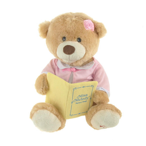 Miss Melody Singing Teddy Bear, Multi-Color, 11-Inch