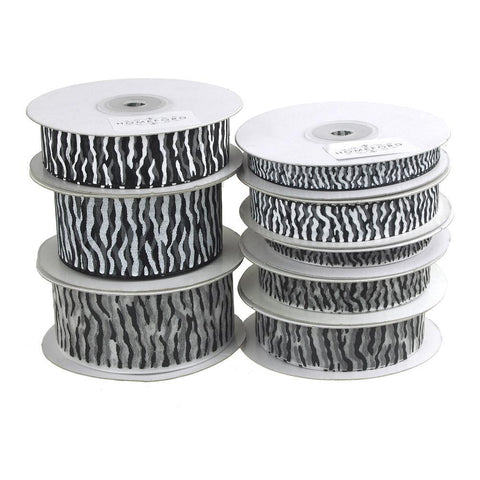 Zebra Print Sheer Organza Ribbon, 25 Yards