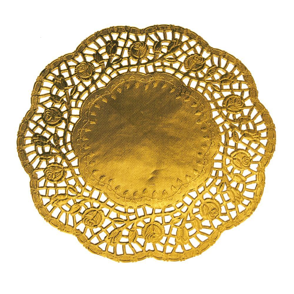 Round Lace Gold Doilies, 8-1/2-Inch, 6-Piece