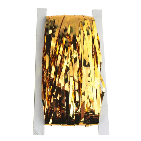 Metallic Foil Fringed Curtain, 96-Inch, Gold