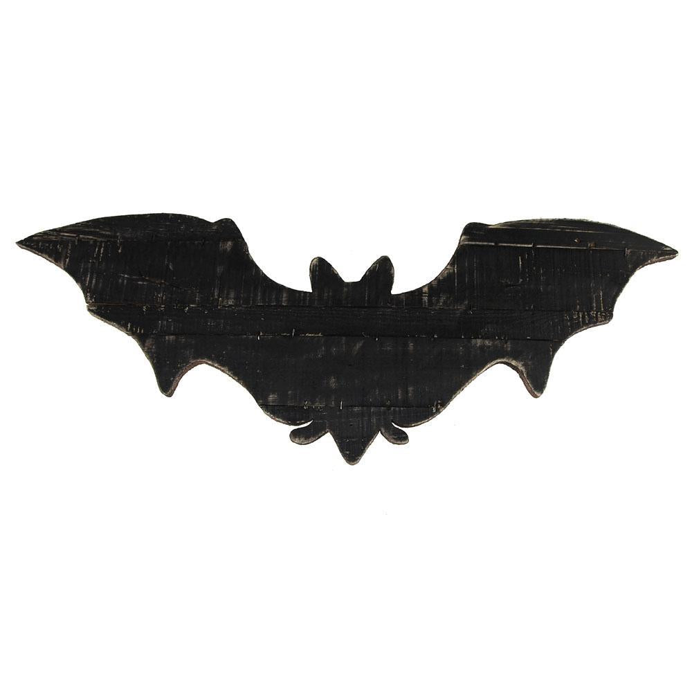 Wood Bat Wings Halloween Decor, Black, 27-1/2-Inch