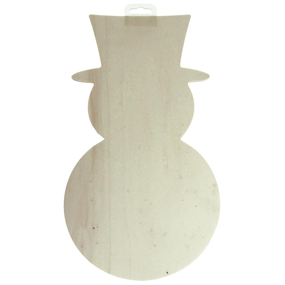 Christmas Snowman Paintable Walll Plaque, Ivory, 14-Inch