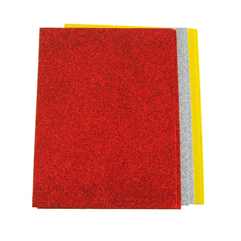 Glitter EVA Foam Sheet, Assorted Color, 8-Inch x 6-Inch, 6-Piece
