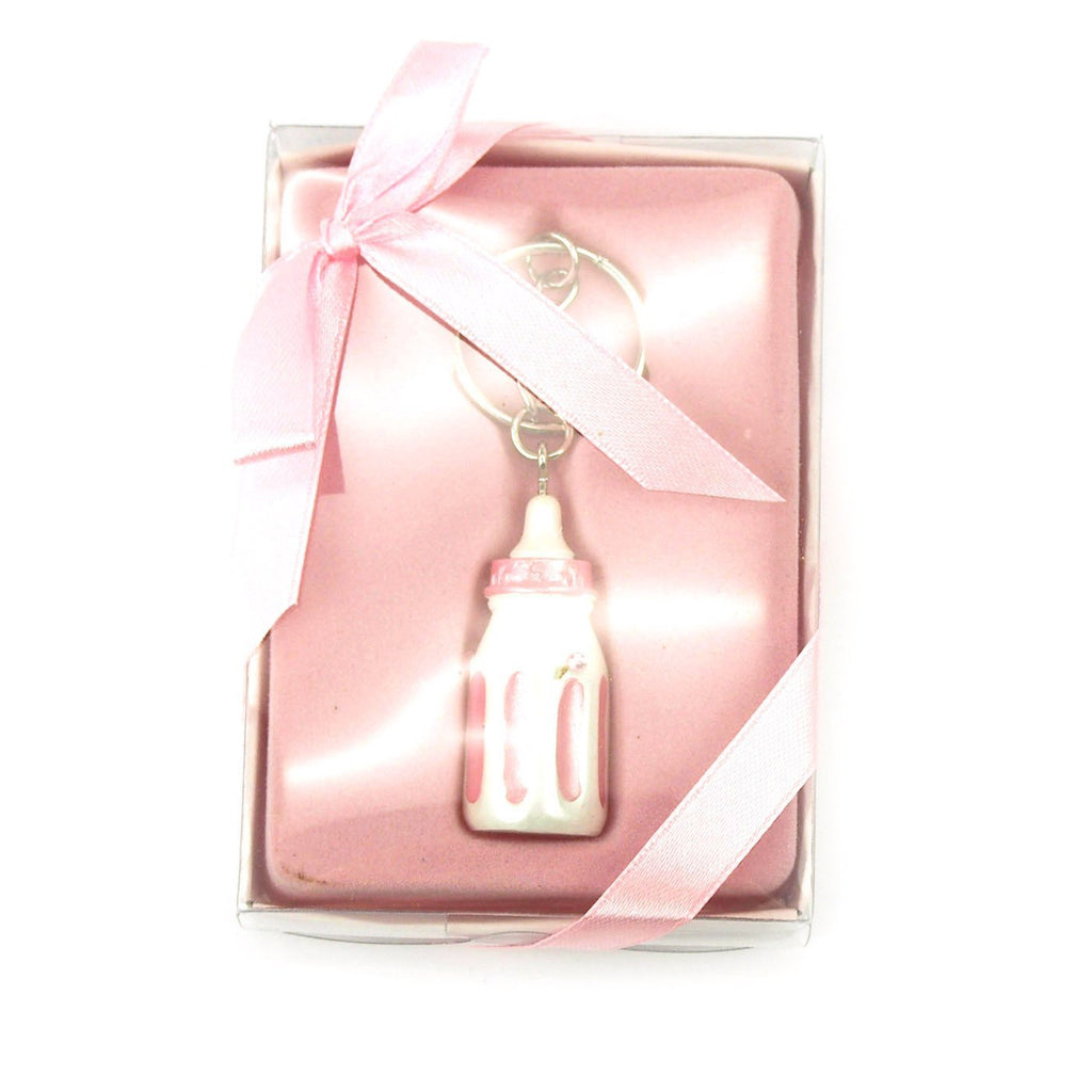 Keychain Favors, 4-Inch, Milk Bottle, Light Pink