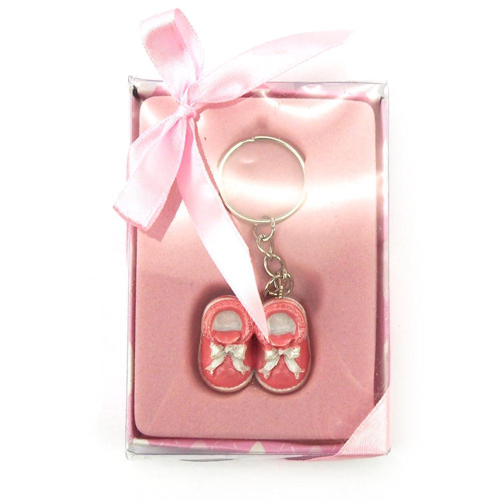 Keychain Favors, 4-Inch, Baby Shoes, Light Pink