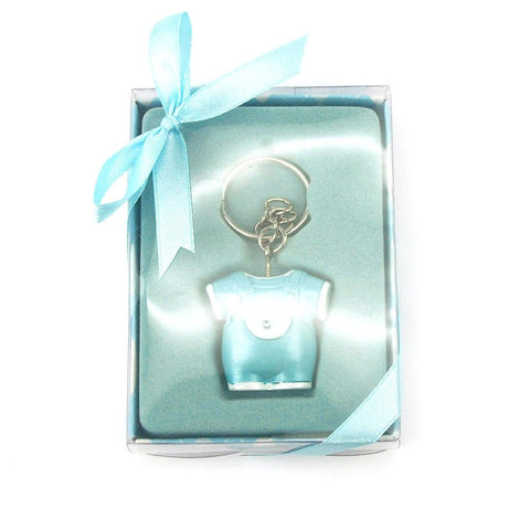 Keychain Favors, 4-Inch, Baby Clothes, Light Blue