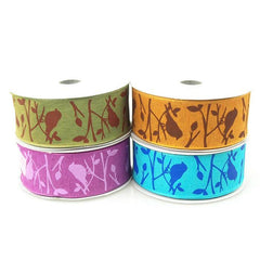 Birds Poly Ribbon Wired Edge, 1-1/2-Inch, 10 Yards