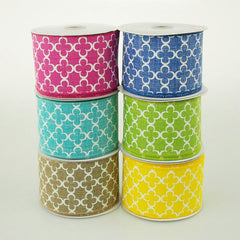 Quatrefoil Spade Canvas Ribbon, 2-1/2-Inch, 10 Yards