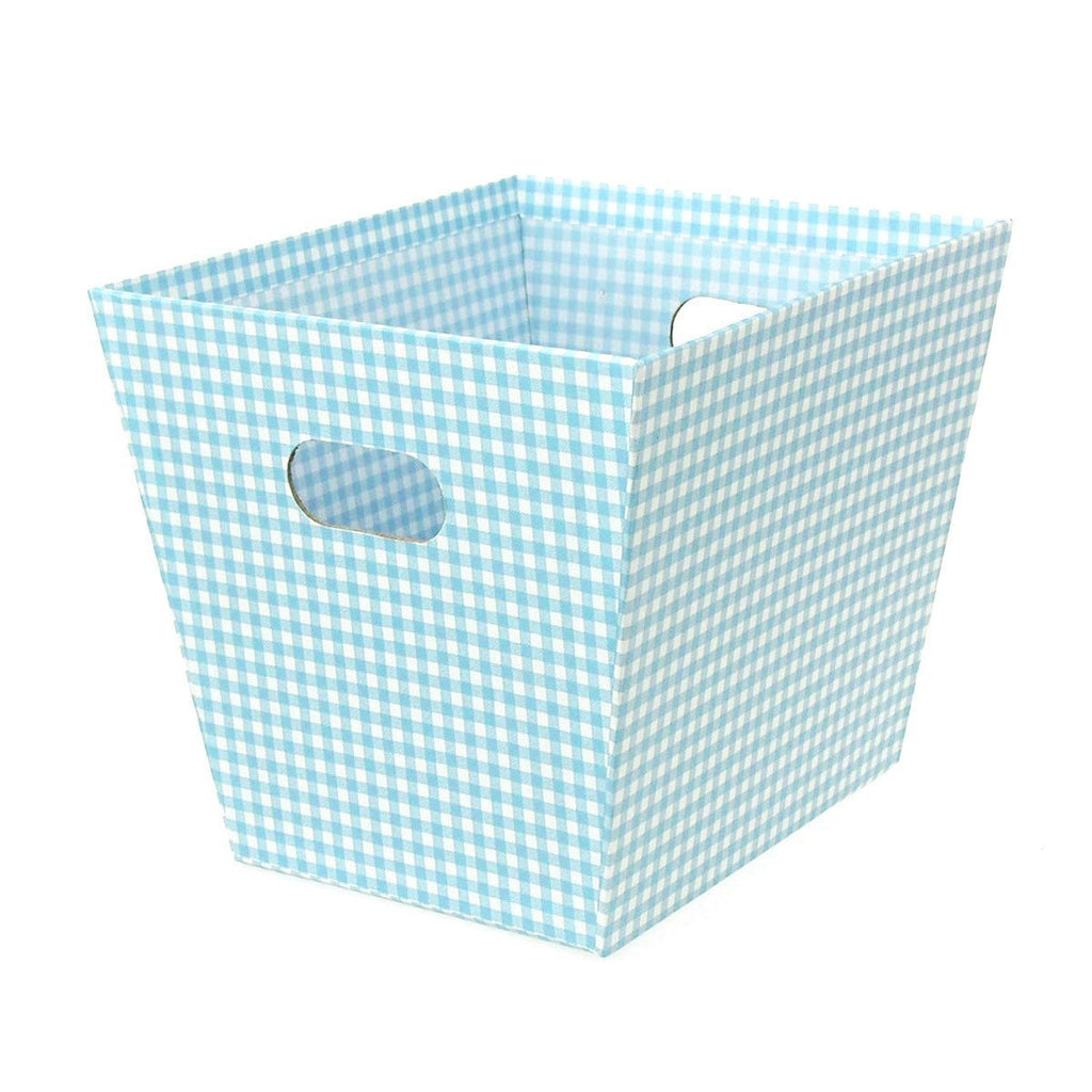 Cardboard Paper Market Tray, Gingham Blue, 8-1/2-Inch