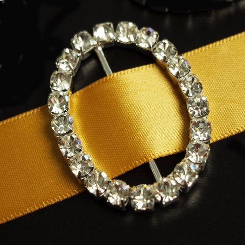 Rhinestone Crystal Buckles, 1-3/4-inch, 4-Piece, Oval
