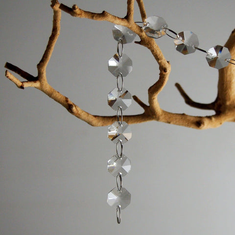 Octagonal Crystal Bead Strand Garland, 20mm, 40-inch