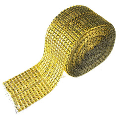 Square Studs Diamond Mesh Wrap Ribbon, 4-3/4-Inch, 10 Yards