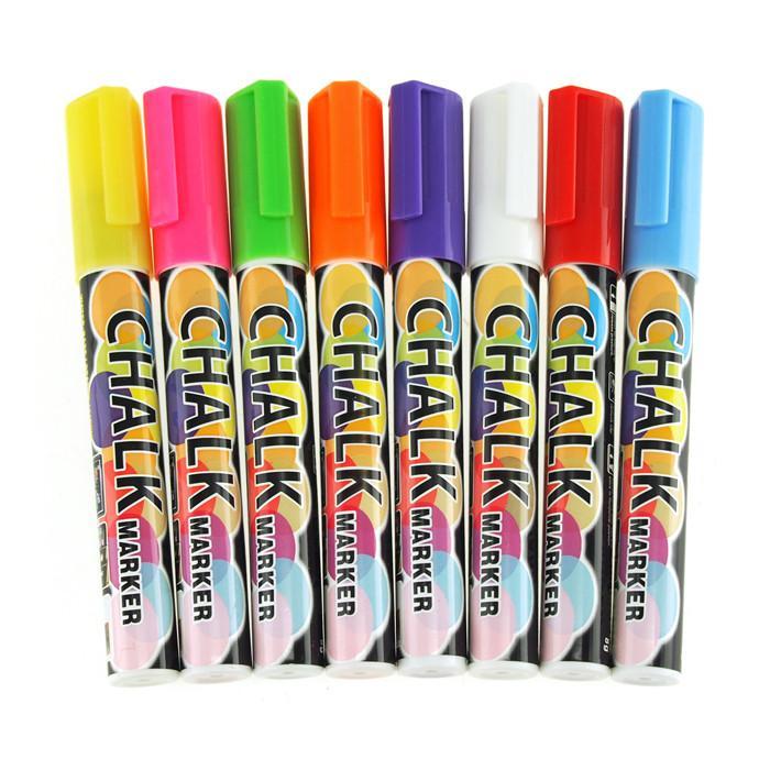 Liquid Chalk Marker Pens, Assorted Color, 8-Piece