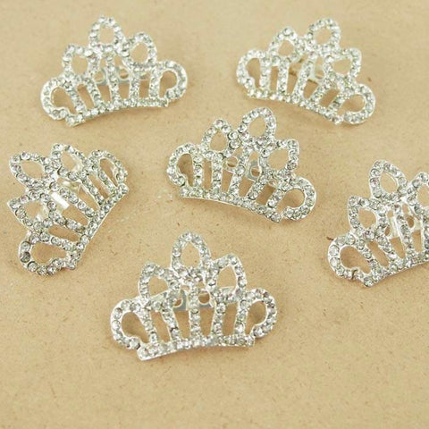 Rhinestone Crystal Pin Brooch, 1-1/2-inch, 6-Piece, Crown