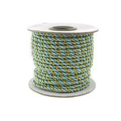 Twisted Cord Rope 2 Ply, 3mm, 25-yard, Gold Trim