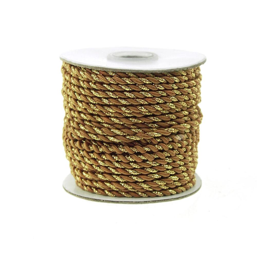 Twisted Cord Rope 2 Ply, 3mm, 25-yard, Gold Trim – Party Spin