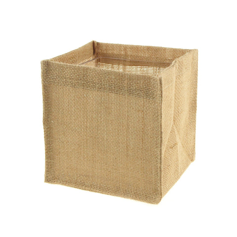 Burlap Cube Square Vase Holder, 6-inch x 6-inch