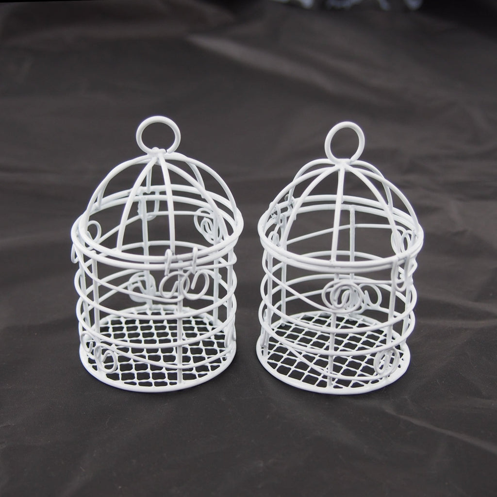 Mini Metal Wire Bird Cages, 2-3/4-inch, 12-Count - White
