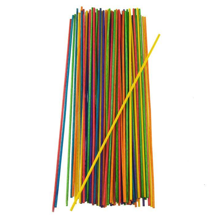 Multi-Colored Wooden Dowel Sticks, 8-Inch, 80-Count