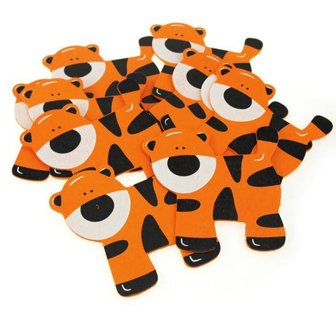 Animal Wooden Baby Favors, 4-1/2-Inch, 10-Piece, Tiger