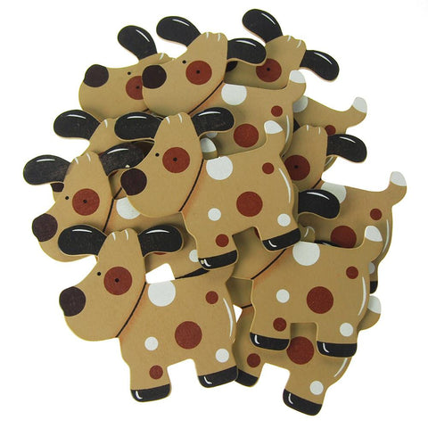Animal Wooden Baby Favors, 4-1/4-Inch, 10-Piece, Dog