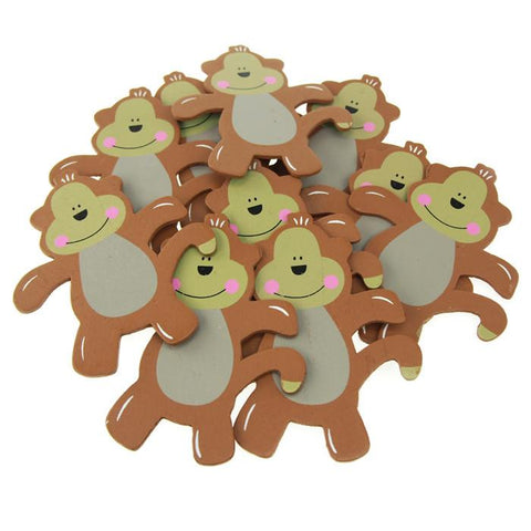 Animal Wooden Baby Favors, 5-Inch, 10-Piece, Monkey