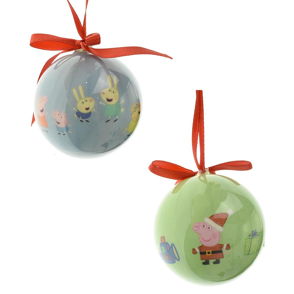 Peppa Pig Decoupage Ball Ornaments, Blue/Green, 2-Piece