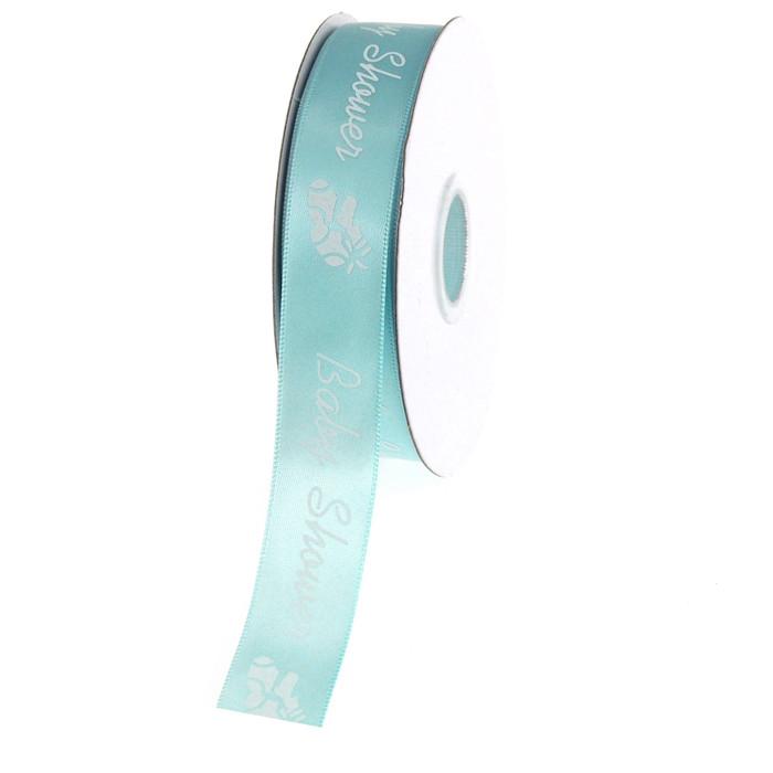 Baby Shower Print Satin Ribbon, 7/8-inch, 25-yard