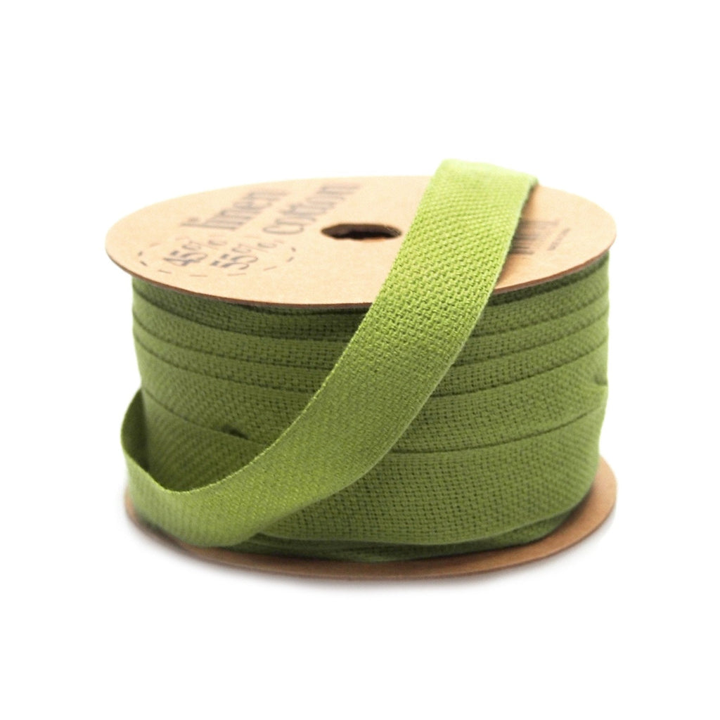 Cotton Linen Blend Fabric Ribbon, 5/8-Inch, 25 Yards