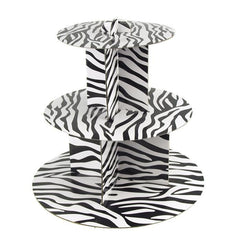 Spiral Zebra Cardboard Cupcakes Holder Stand, 12-Inch