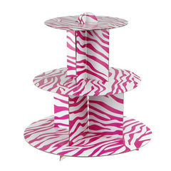Spiral Zebra Cardboard Cupcakes Holder Stand, 12-Inch
