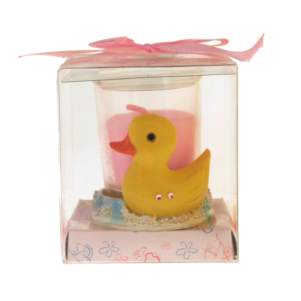 Votive Candle Favors, 2-Inch, Rubber Ducky, Light Pink