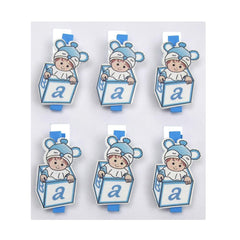 ABC Blocks Wooden Clothespins Baby Favors, 2-inch, 6-count