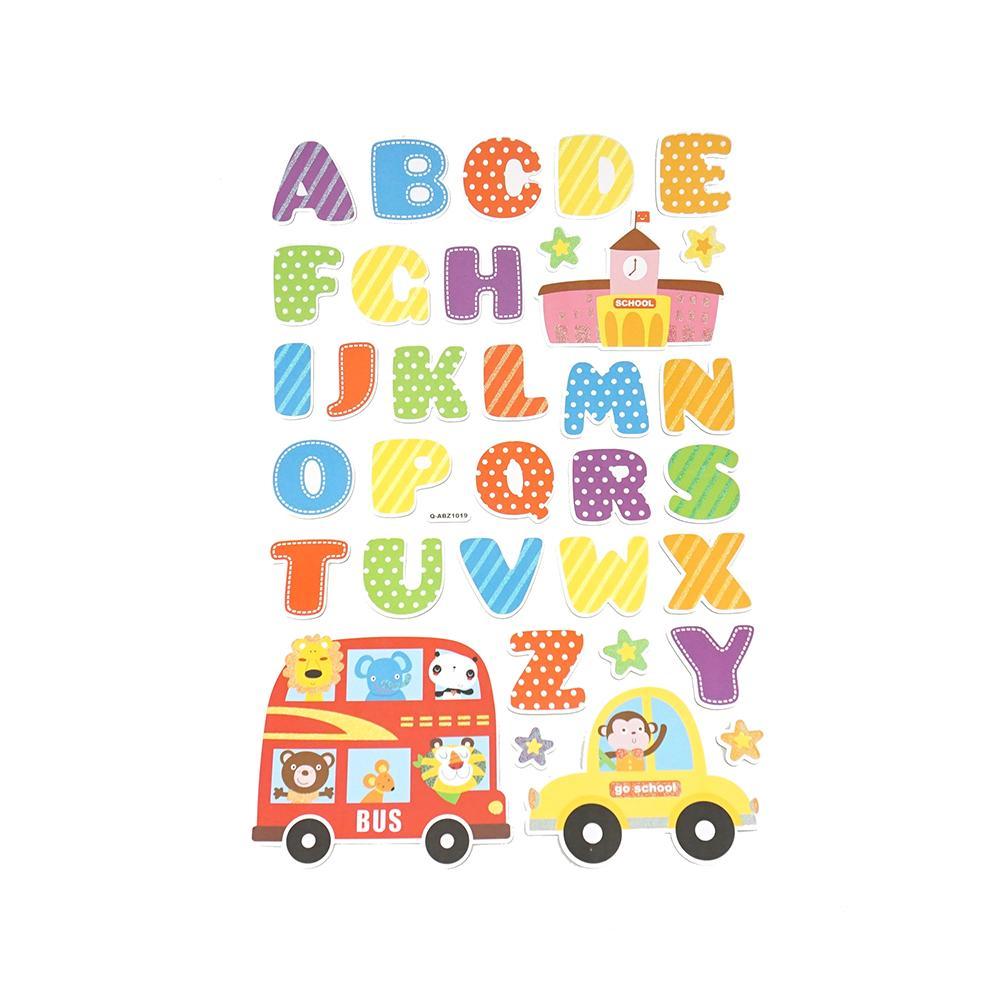 School Days Alphabet Kid's Room Wall Art Stickers, 34-Piece