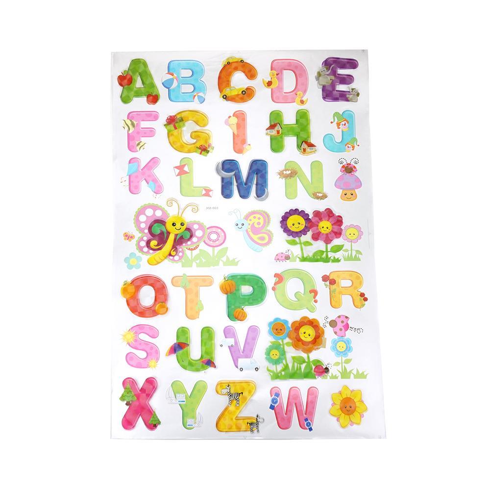 3D Alphabet Kid's Room Wall Art Stickers, Assorted, 32-Piece