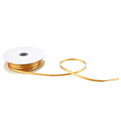 Double Faced Gold Trim Satin Ribbon, 1/8-inch, 50-yard