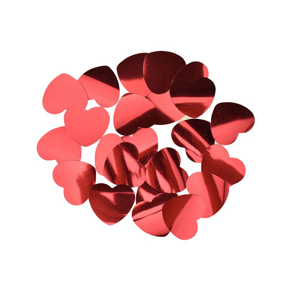 Metallic Red Confetti Hearts, 1-1/2-Inch, 1-Ounce
