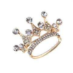 Rhinestone King Crown Brooch Pin, 1-3/4-Inch