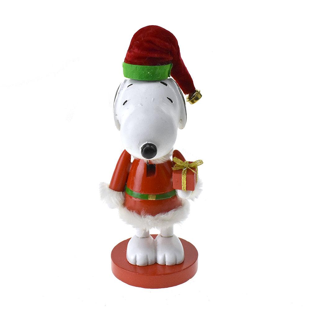 Wooden Snoopy Santa Christmas Nutcracker, 9-1/2-Inch