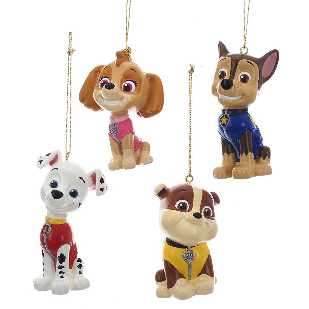 Hanging Paw Patrol Figurines Christmas Ornaments, Assorted Colors, Assorted Sizes, 4-Piece