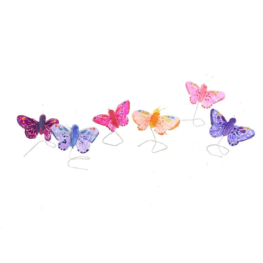 Mini Bright Butterfly Floral Accents, 1-3/4-Inch, 12-Piece