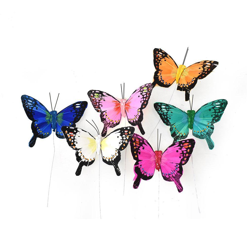 Bright Butterfly Floral Accents, 3-Inch, 12-Piece