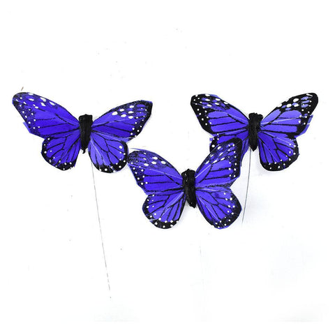 Monarch Butterfly Floral Accents, Purple, 3-Inch, 12-Piece