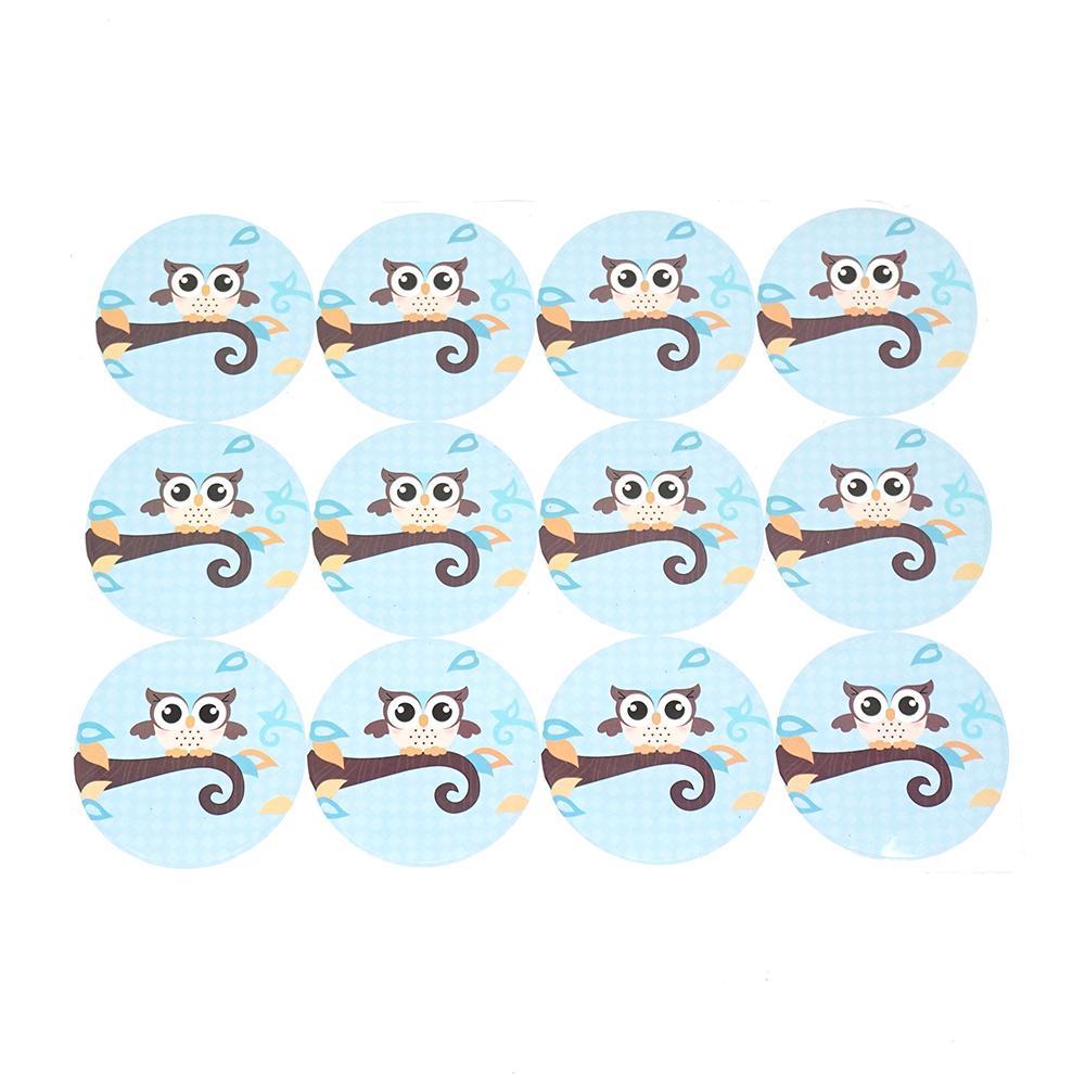 Baby Owl Seal Paper Stickers, 2-1/2-Inch, 12-Count