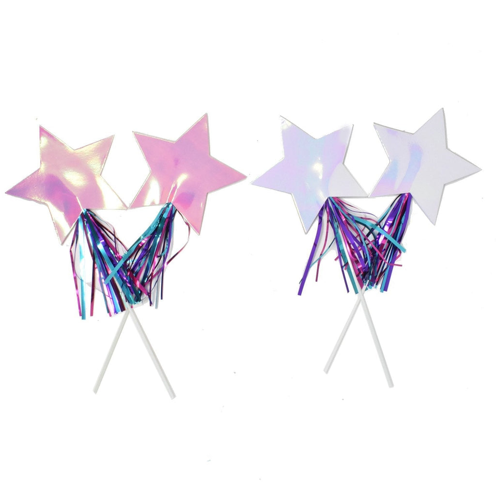 Iridescent Star Wands, 13-Inch, 8-Piece