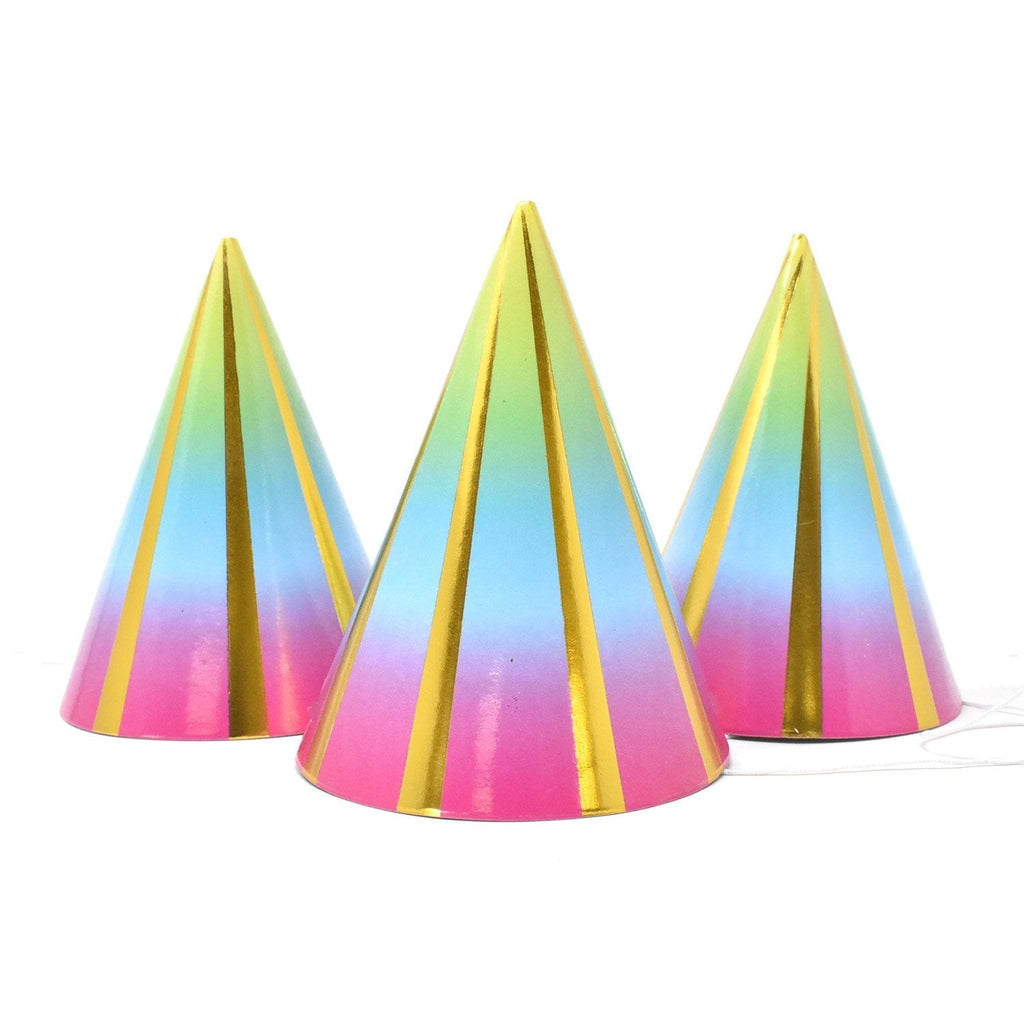 Mini Rainbow Party Hats, 3-Inch, 8-Piece