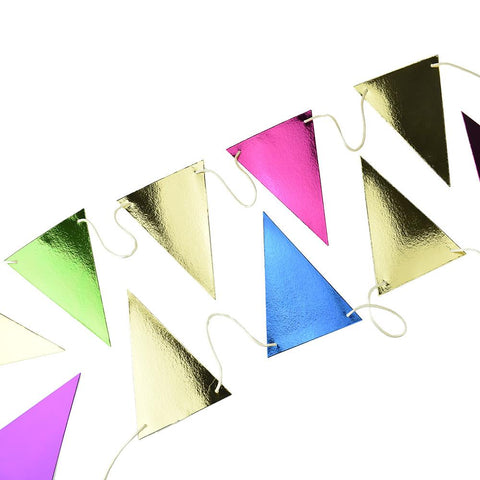 Multicolored Metallic Paper Banner, 8-Feet